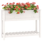 vidaXL Jardinière et étagère Blanc 111 5x34 5x81 cm Bois massif de pin
