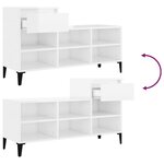 vidaXL Armoire à chaussure Blanc brillant 102x36x60 cm Bois ingénierie