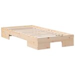 vidaXL Cadre de lit surélevé avec stockage Marron Bois massif en pin
