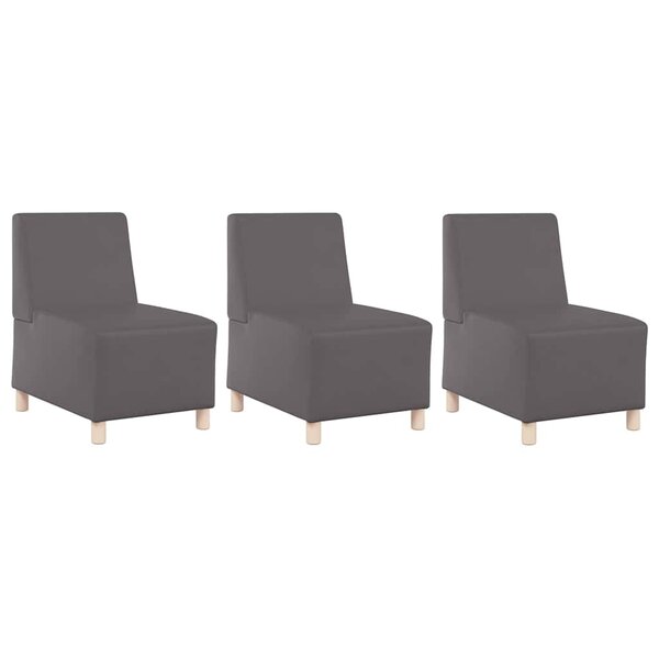 vidaXL Unité de Sofa Modulaire Sans Accoudoirs 3 Pièces Gris