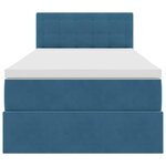 vidaXL Lit de Rangement avec matelas Bleu foncé 100 x 200 cm Velours
