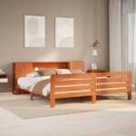 vidaXL Cadre de lit sans matelas cire marron 200x200cm bois pin massif
