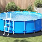 vidaXL Tapis de sol pour piscine   noir  Ø 396 cm  en tissu non tissé  rond