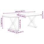 vidaXL Table à manger marron clair bois de chêne massif ovale