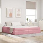 vidaXL Lit avec rangement et matelas Rose 200 x 200 cm Velours
