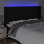 vidaXL Tête de lit à LED Noir 183x16x118/128 cm Tissu