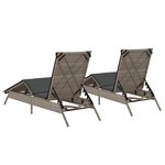 vidaXL Chaises longues avec coussins lot de 2 gris résine tressée
