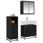 vidaXL Ensemble de mobilier de salle de bain 3 Pièces Chêne noir