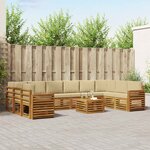 vidaXL Ensemble de canapés d'extérieur 11 Pièces Naturel et Beige