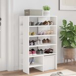 vidaXL Cabinet à chaussures avec étagère 2 Pièces Blanc Bois d'ingénierie