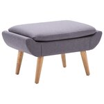Vidaxl fauteuil sans accoudoirs avec repose-pied gris tissu