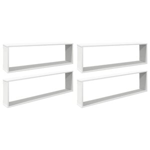 vidaXL Étagères cube murales 4 Pièces Blanc 100x15x30cm bois d'ingénierie