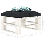 Vidaxl repose-pied palette avec coussin anthracite et fleur bois