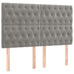 vidaXL Sommier à lattes de lit et matelas Gris clair 140x200cm Velours