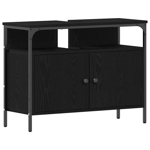 vidaXL Meuble sous-vasque de salle de bain Chêne noir 80 x 30 x 60 cm