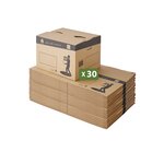 Pack and Move - Lot 30 cartons déménagement automatique - 60 x 50 x 40 cm - Poignées renforcées