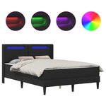 vidaXL Cadre de lit avec matelas Noir 160 x 200 cm Simili cuir