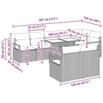 Ensemble de Canapé de Jardin 9 pièces avec Coussins Marron Rattan Poly