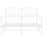 vidaXL Cadre de lit métal sans matelas et pied de lit blanc 140x190 cm