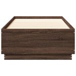 vidaXL Cadre de lit avec LED sans matelas chêne marron 100x200 cm