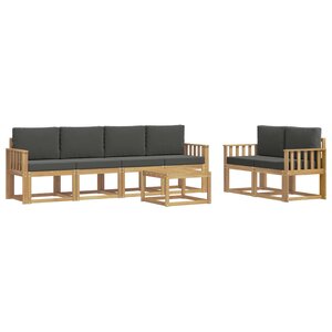 vidaXL Ensemble de canapés d'extérieur 7 pc Blanc et anthracite