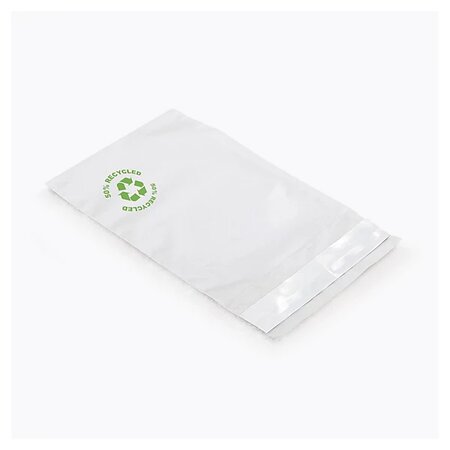Sachet plastique 50  recyclé givré à fermeture adhésive 18 x 25 cm (lot de 1000)