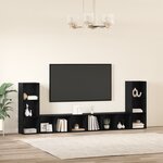 vidaXL Meuble TV 4 Pièces Chêne Noir 37 x 35 x 107.5 cm Bois Ingénieur