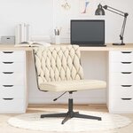 vidaXL Chaise pivotante de bureau Crème Tissu
