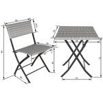 Tectake Salon de jardin TREVI 2 personnes - gris clair