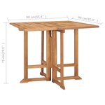 vidaXL Mobilier à dîner d'extérieur pliable 5 Pièces Bois solide de teck