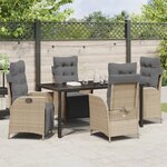 vidaXL Ensemble de jardin 5 pièces Beige Poly Rattan