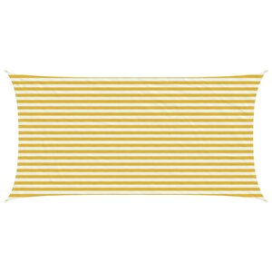 vidaXL Voile d'ombre 2 5 x 5 m HDPE Rectangulaire Jaune et blanc