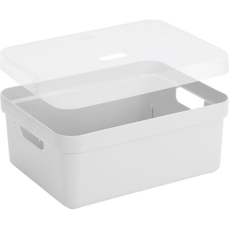 Boite de rangement avec couvercle transparent sigma home box 24l