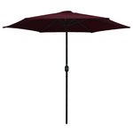 vidaXL Parasol d'extérieur et mât en aluminium 270x246 cm Bordeaux