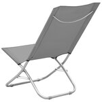 vidaXL Chaises de plage pliables 2 Pièces Gris Tissu