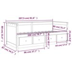 vidaXL Lit de jour sans matelas blanc 80x200 cm bois de pin massif
