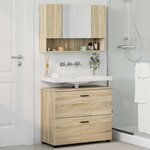vidaXL Ensemble de mobilier de salle de bain 2 Pièces Chêne Sonoma