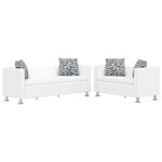 vidaXL Ensemble de canapés 2 places et 3 places Cuir synthétique Blanc