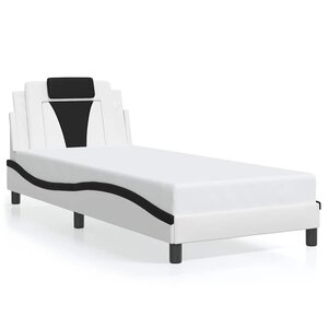 vidaXL Cadre de lit Viana sans matelas blanc et noir 80x200 cm similicuir