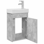 vidaXL Meuble de salle de bain avec robinet Gris béton