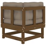 vidaXL Canapé d'angle avec coussins marron miel bois de pin solide