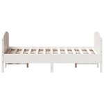 vidaXL Cadre de lit sans matelas blanc 135x190 cm bois de pin massif