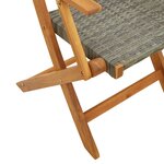 vidaXL Chaises de jardin pliantes lot de 4 gris poly rotin bois massif