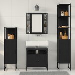 vidaXL Ensemble de mobilier de salle de bain 4 Pièces Chêne noir