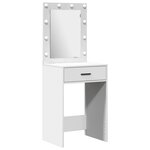 Set de coiffeuse 3 pièces avec LED en bois d'ingénierie blanc