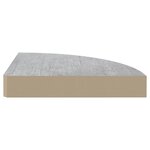 vidaXL Étagères d'angle murales 4 Pièces Gris béton 35x35x3 8 cm MDF
