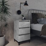 vidaXL Tables de chevet pieds en métal 2 Pièces gris béton 40x35x69 cm