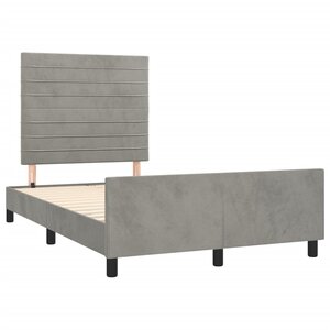 vidaXL Cadre de lit avec tête de lit gris clair 120x190 cm velours