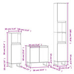 vidaXL Ensemble d'armoires de salle de bain 3 Pièces chêne fumé