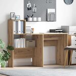 vidaXL Bureau chêne artisanal 131 5 x 50 x 106 5 cm Bois d'ingénierie